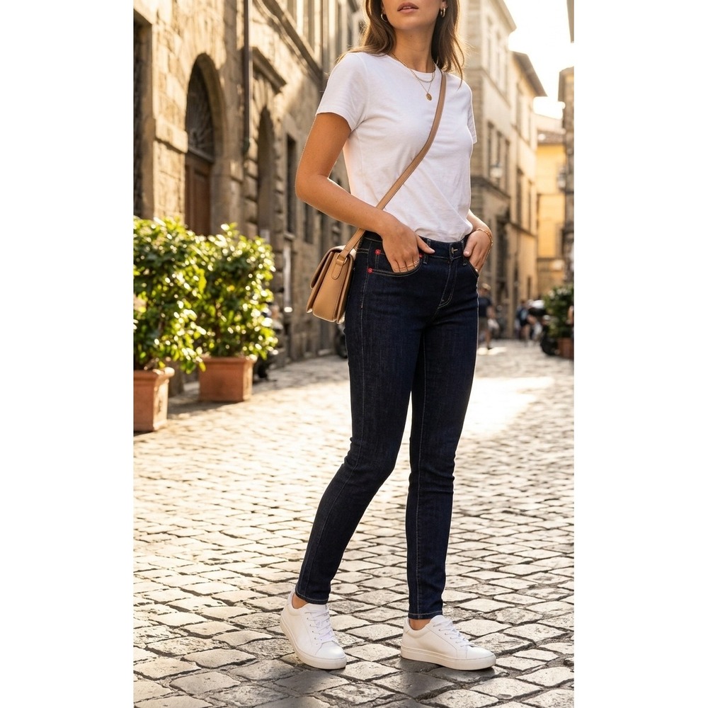 Betty Smith Denim Works Kurashiki Japan Skinny Jeans Indigo Blue Siz 29 711-1012